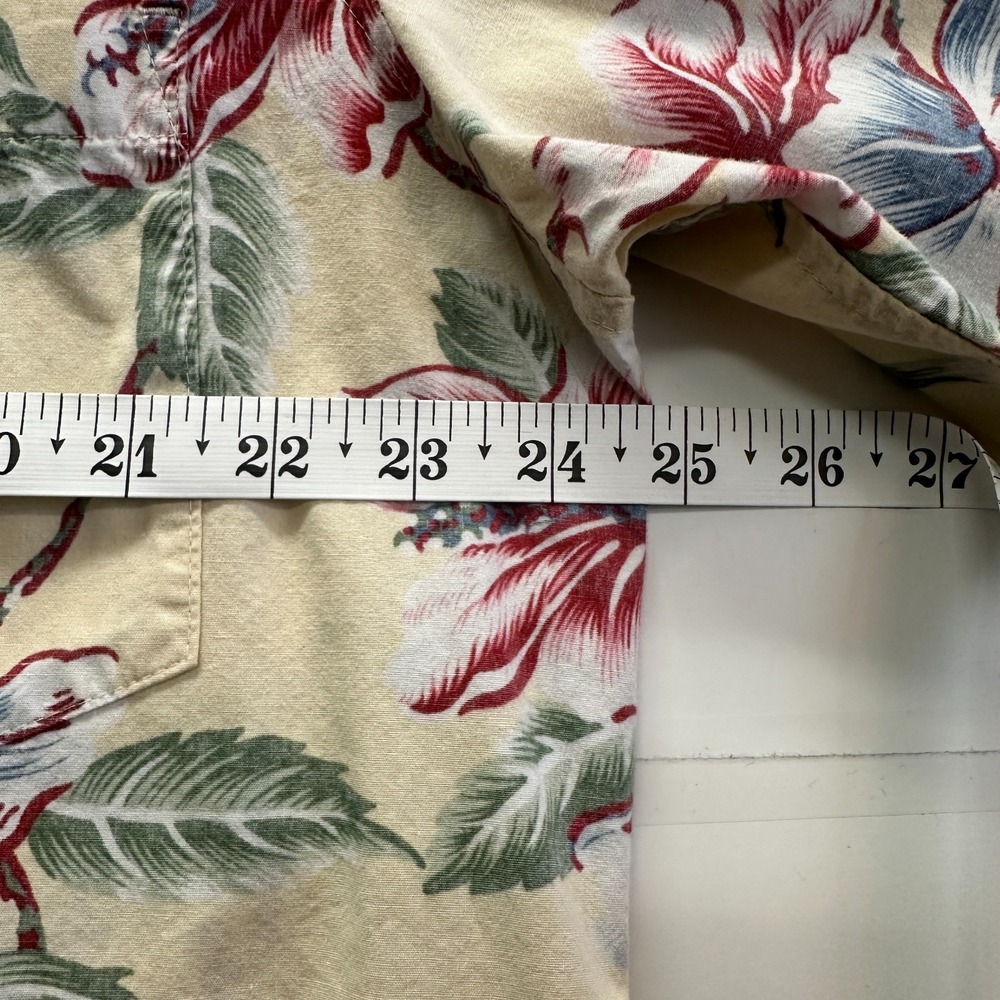 Cooke Street Honolulu Hawaiian Aloha Shirt L Cotton  Tropical Cream Vtg 90s-Y2K - Picture 5 of 7